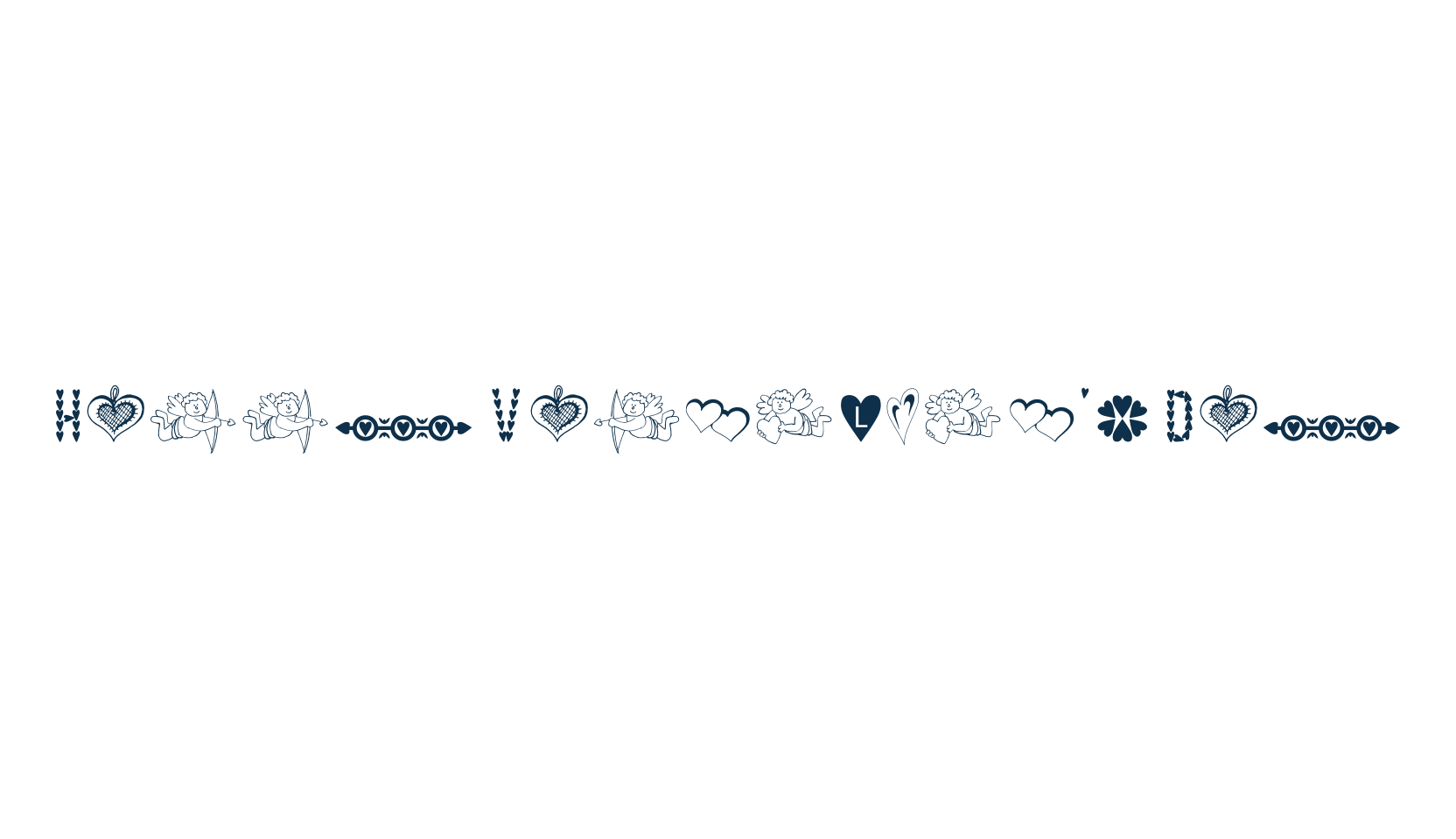 Happy Valentine's Day, display market font preview