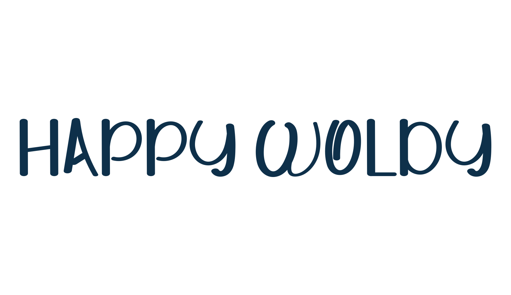 Happy Woldy, fancy cartoon decorative font preview