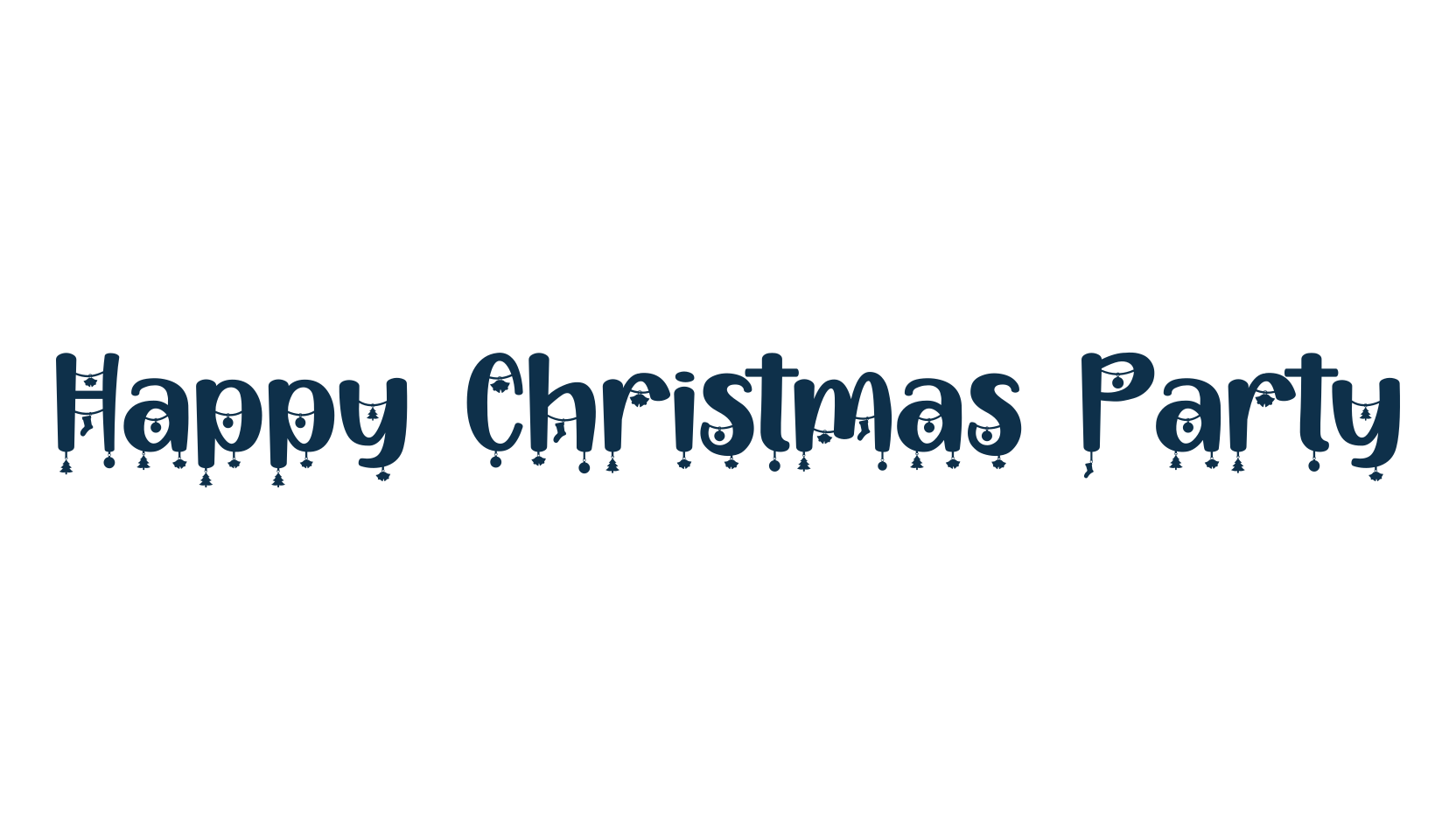 Happy Christmas Party, fancy decorative font preview