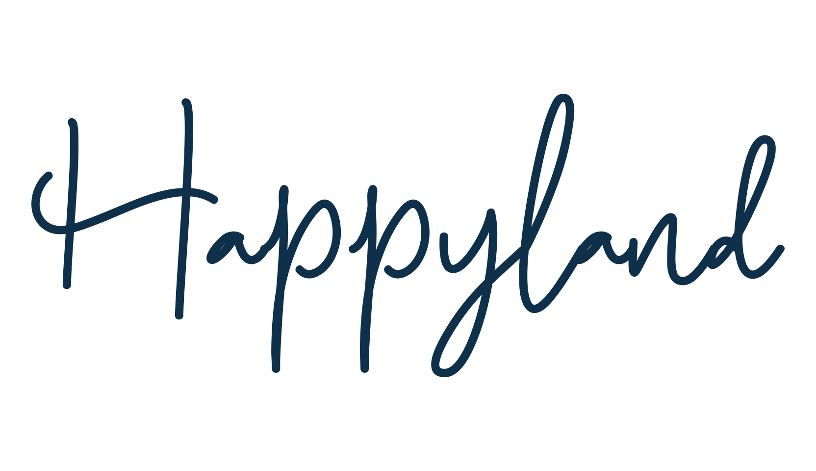 Happyland, script handwritten fancy decorative calligraphy font preview