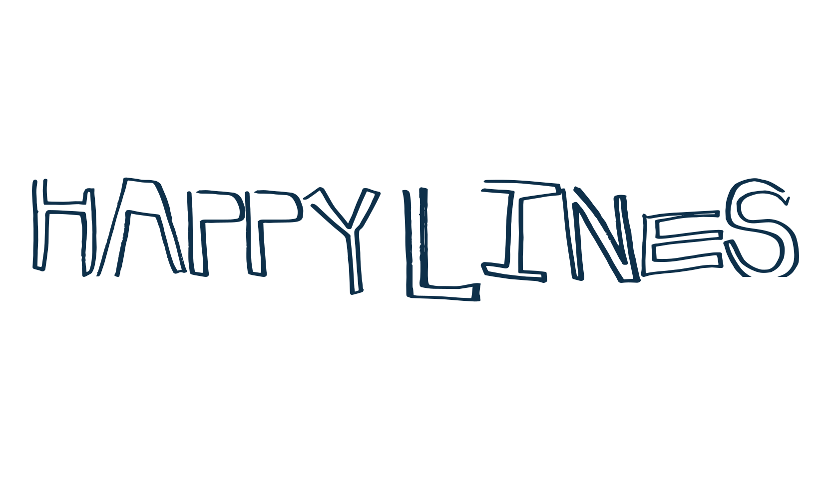 Happy Lines, fancy cartoon decorative font preview