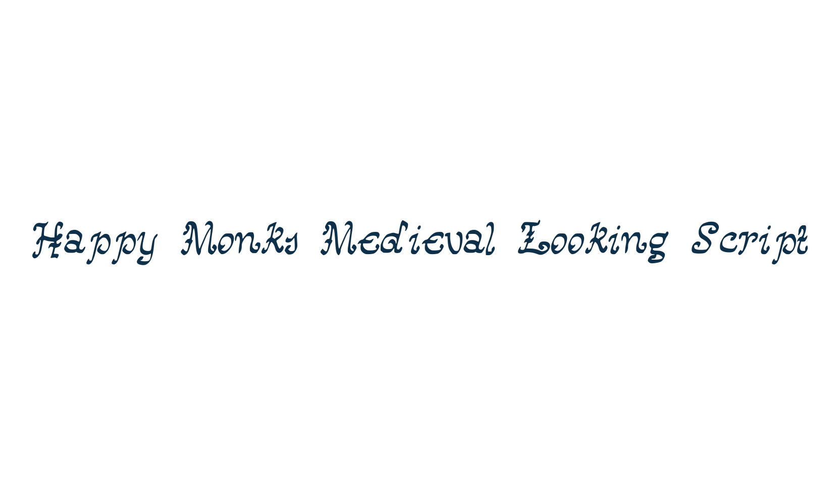 Happy Monks Medieval Looking Script, fancy various gothic font preview
