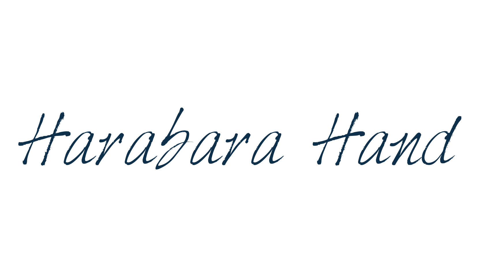 Harabara Hand, script calligraphy fancy decorative font preview