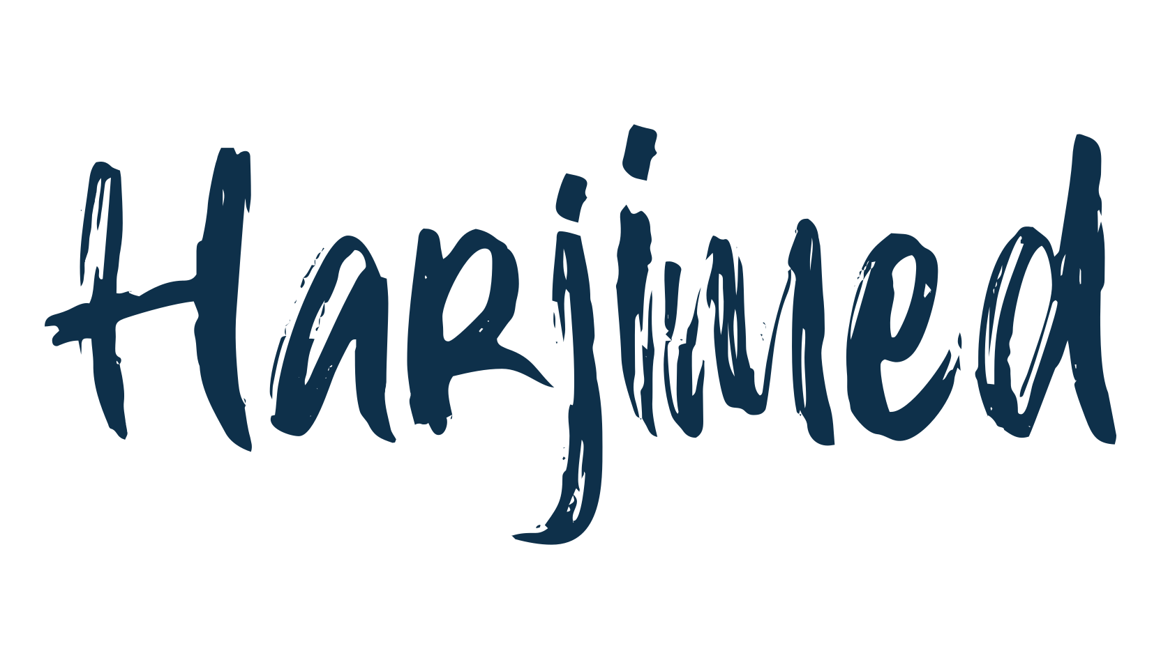 Harjimed, script brush fancy decorative calligraphy font preview