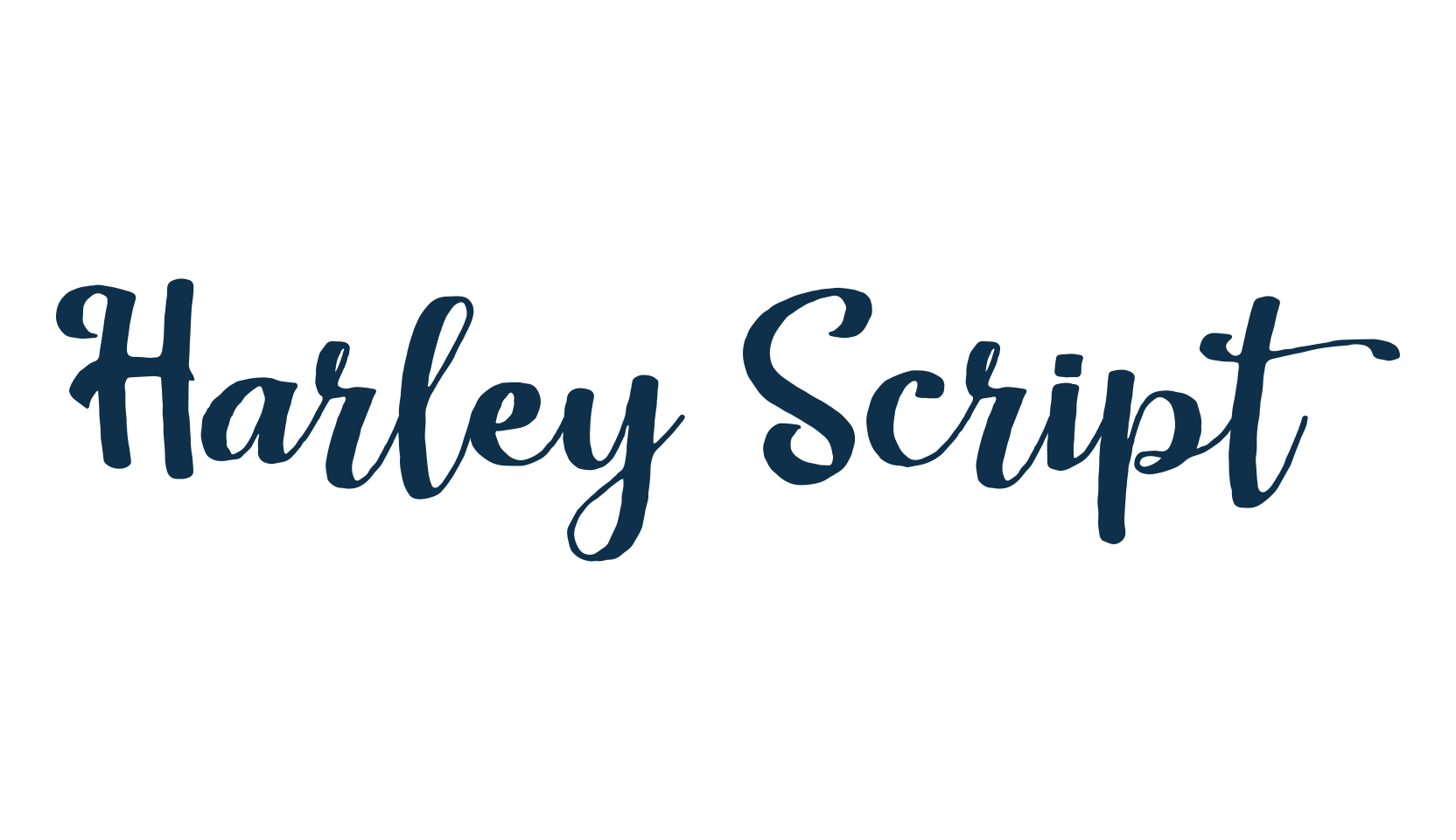 Harley Script, brush font preview
