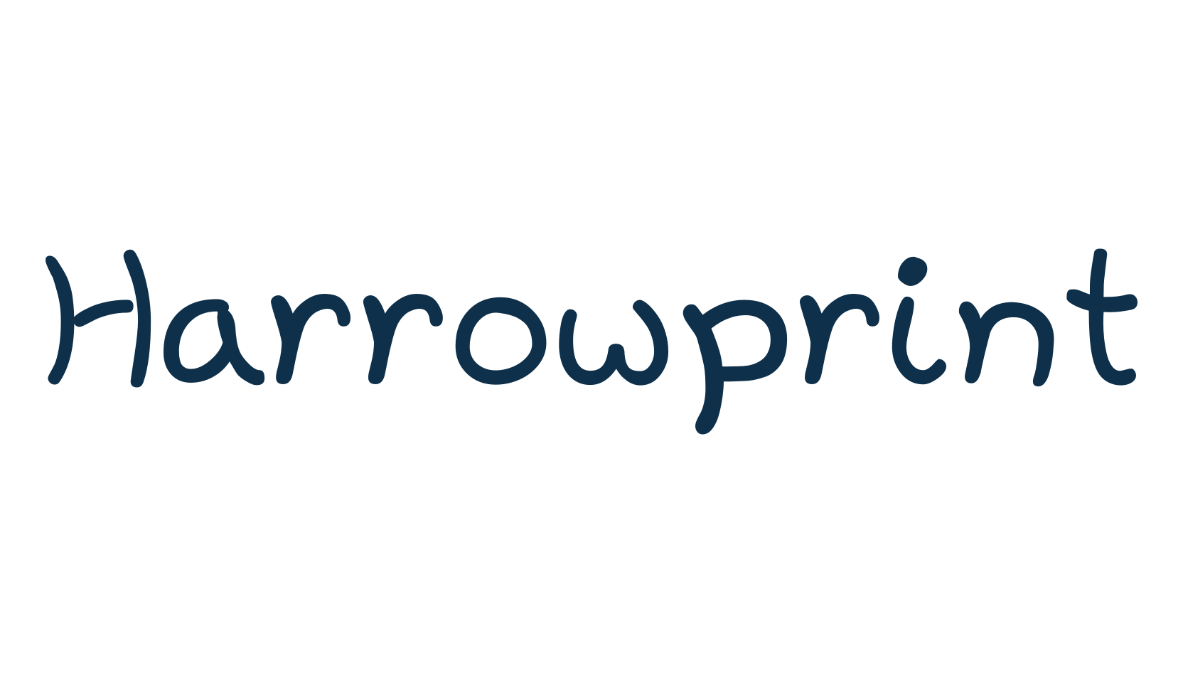 Harrowprint, handwriting font preview