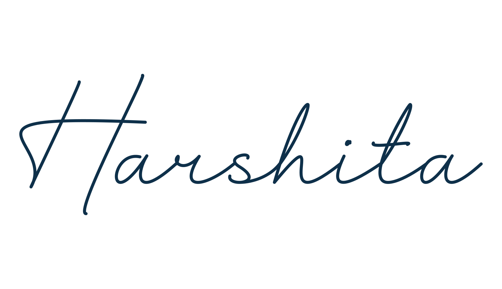 Harshita, script handwritten fancy decorative calligraphy font preview