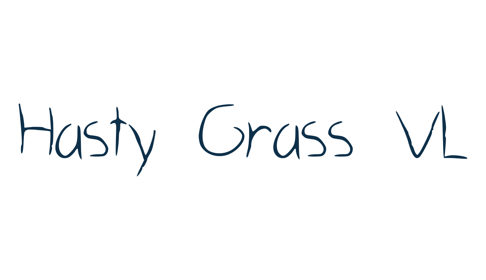 Hasty Grass VL, script handwritten fancy decorative calligraphy font preview