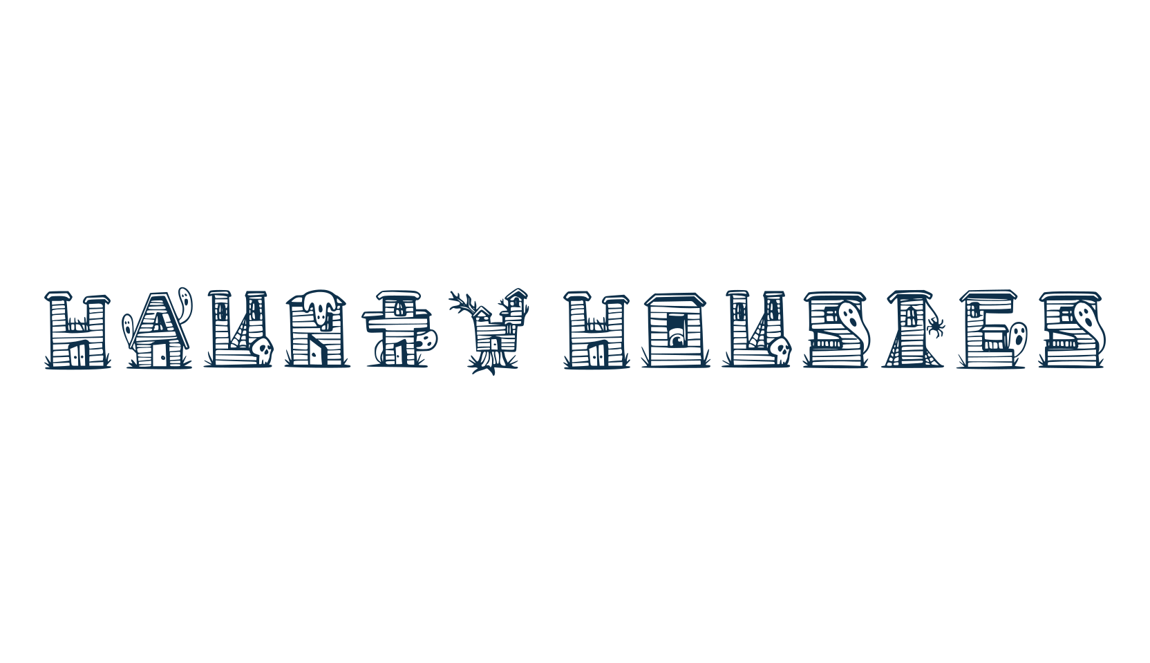 Haunty Housies, fancy decorative font preview