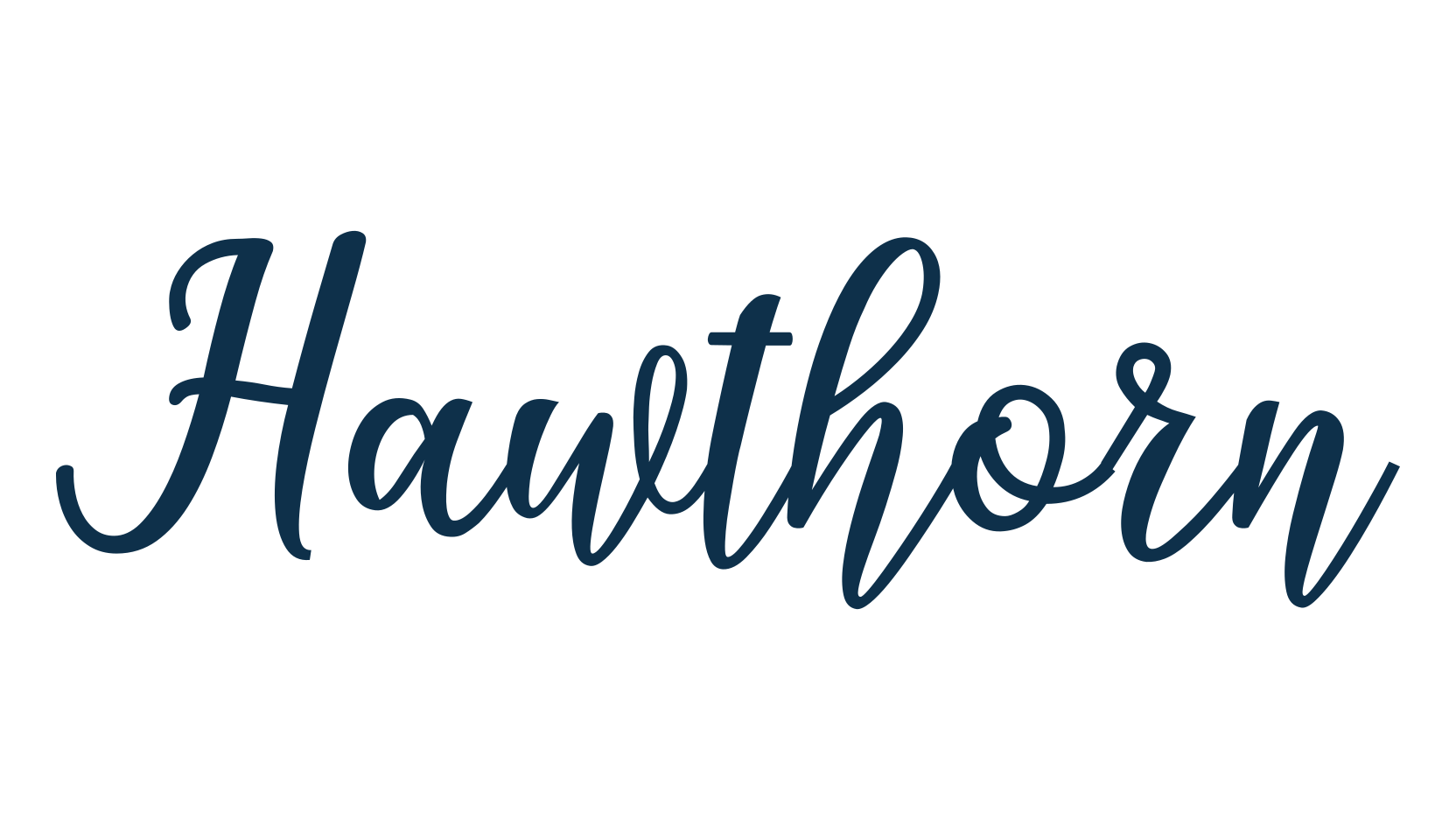 Hawthorn, script calligraphy fancy decorative font preview