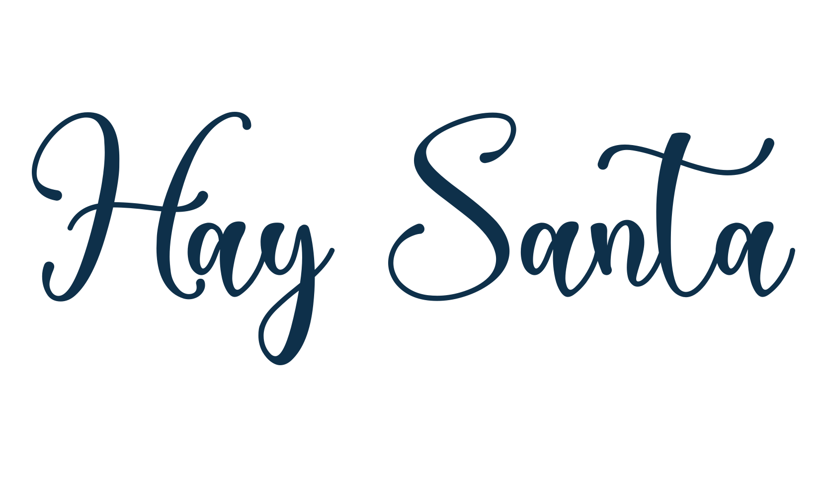 Hay Santa, calligraphy font preview