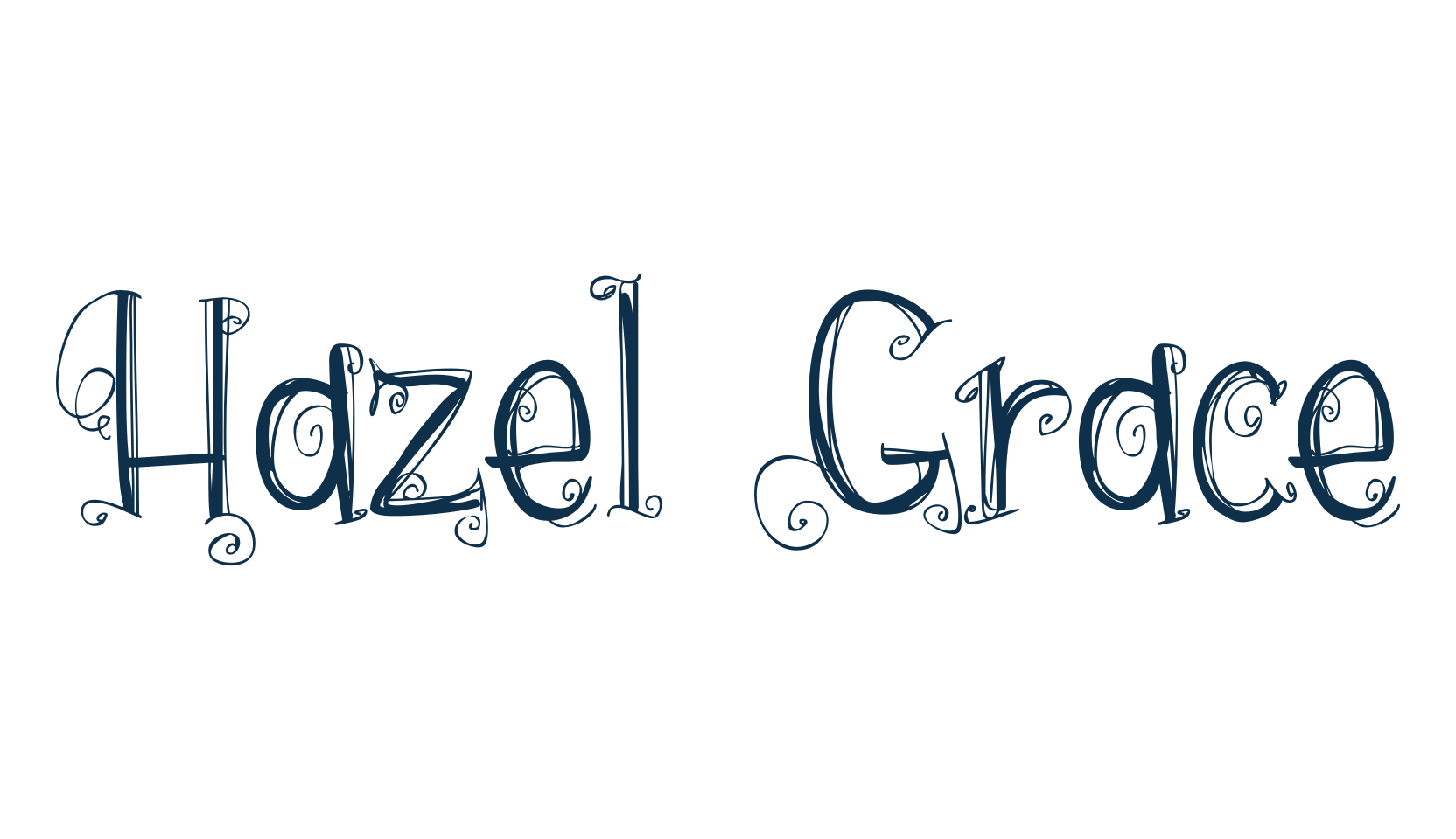 Hazel Grace, curly font preview