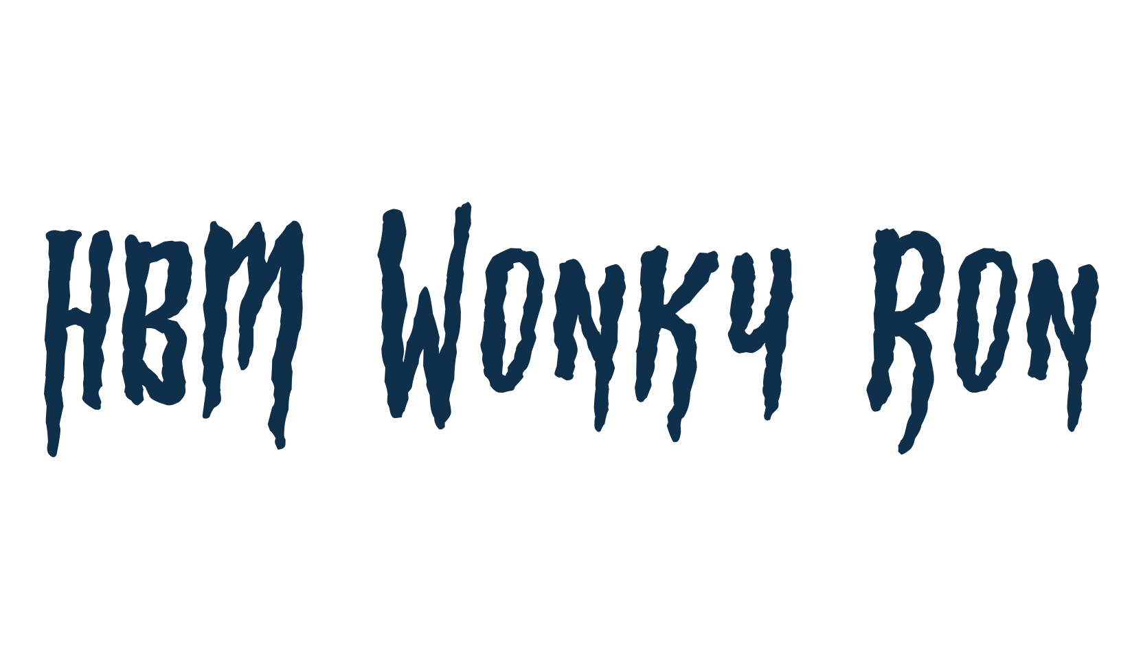 HBM Wonky Ron, holiday halloween fancy decorative horror font preview