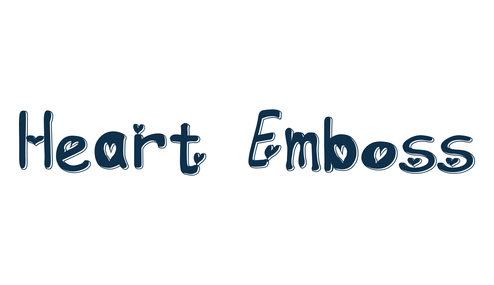 Heart Emboss, fancy decorative font preview