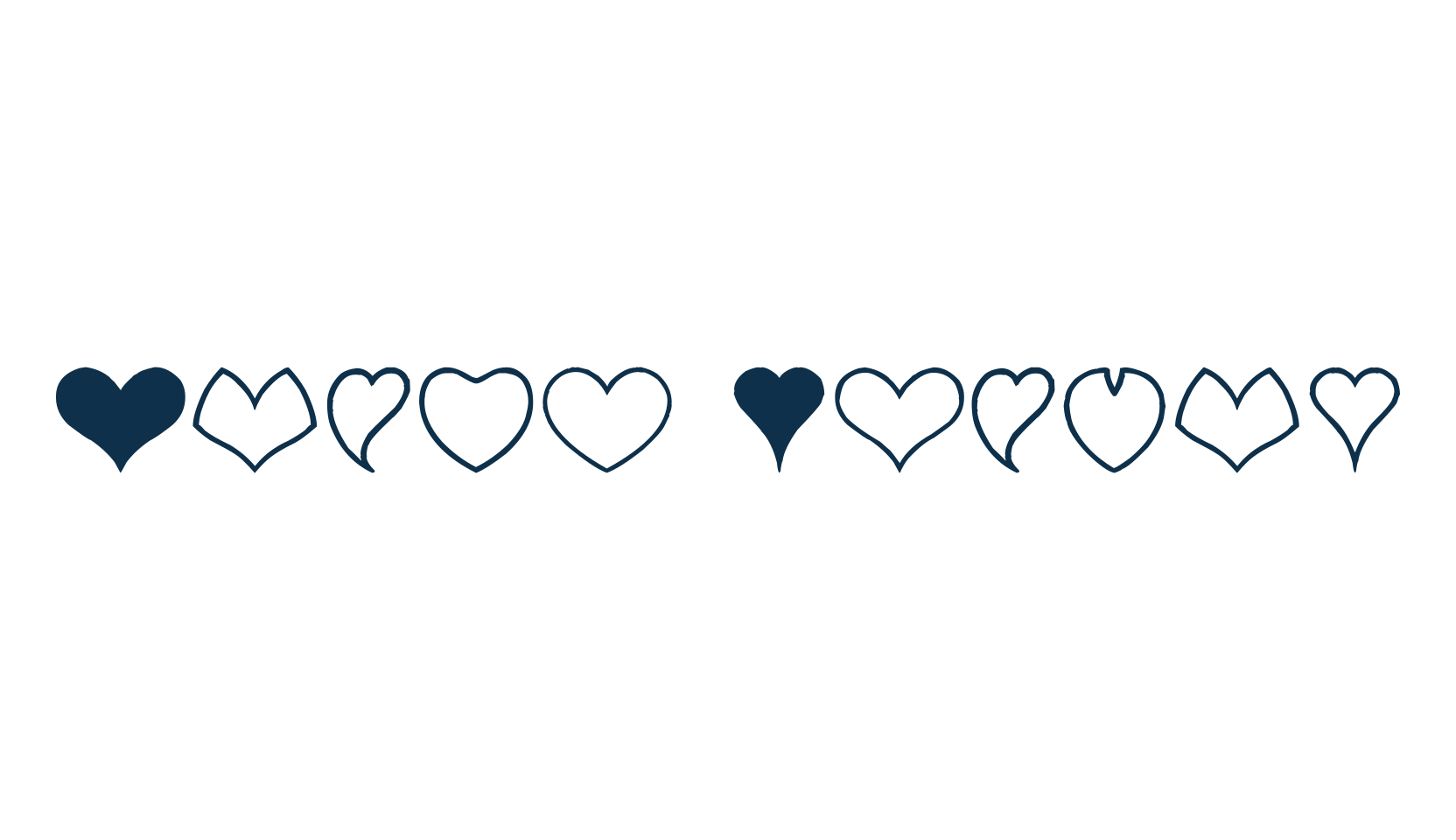 Heart Shapes, fancy decorative font preview