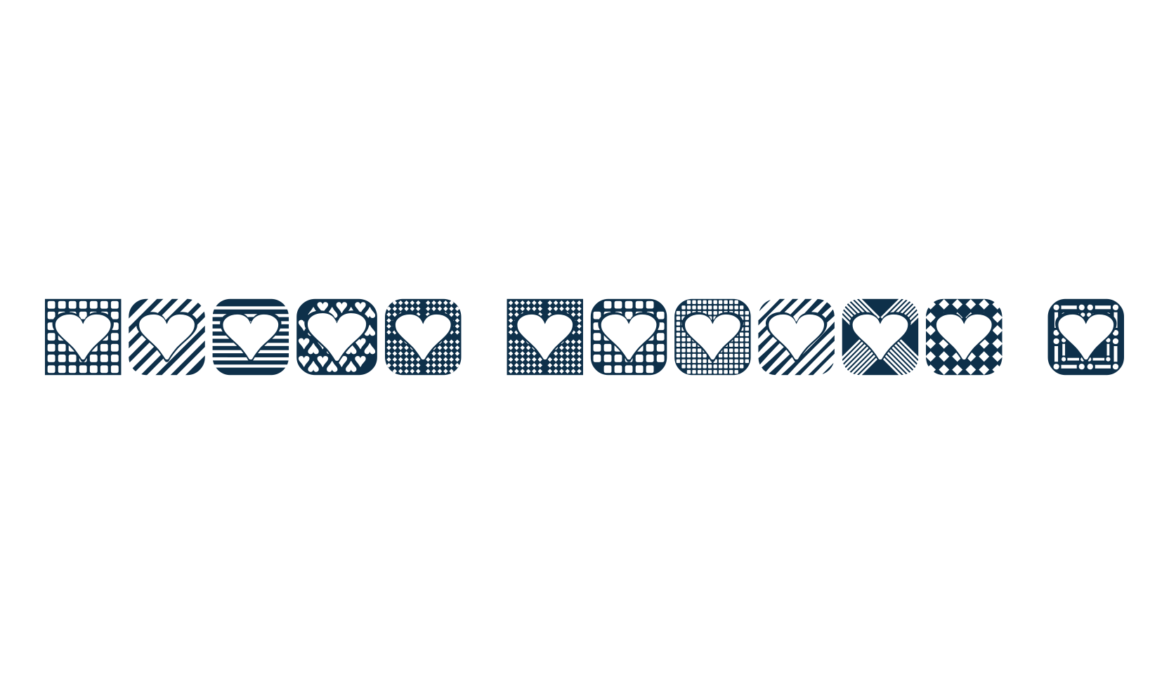 Heart Things 2, fancy decorative font preview