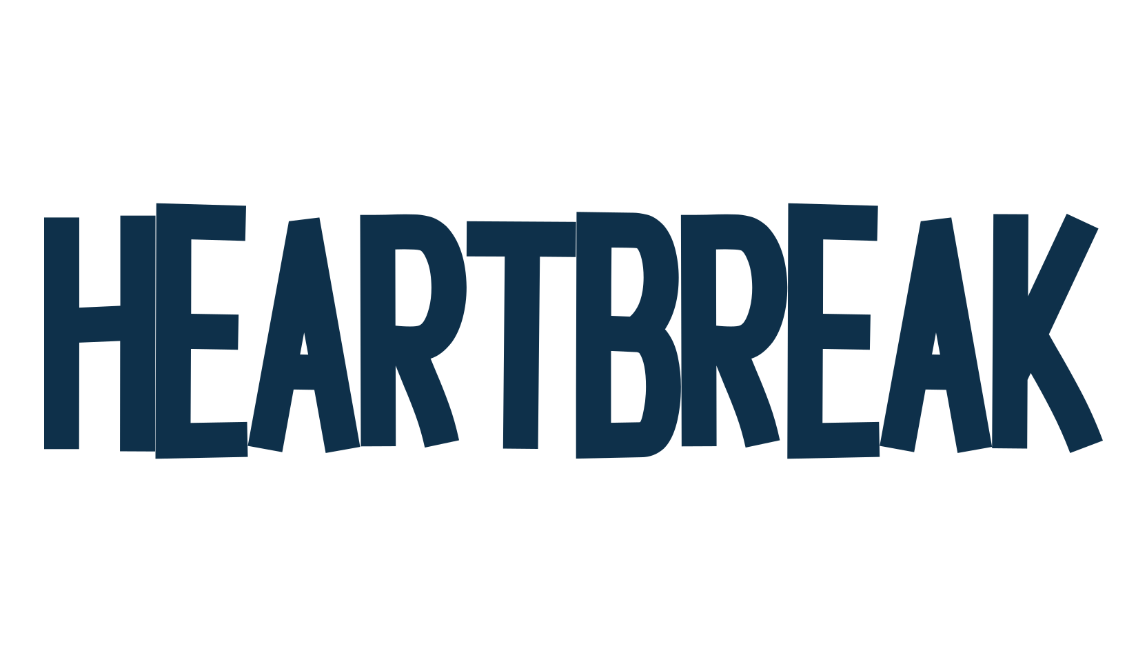 Heartbreak, cartoon font preview