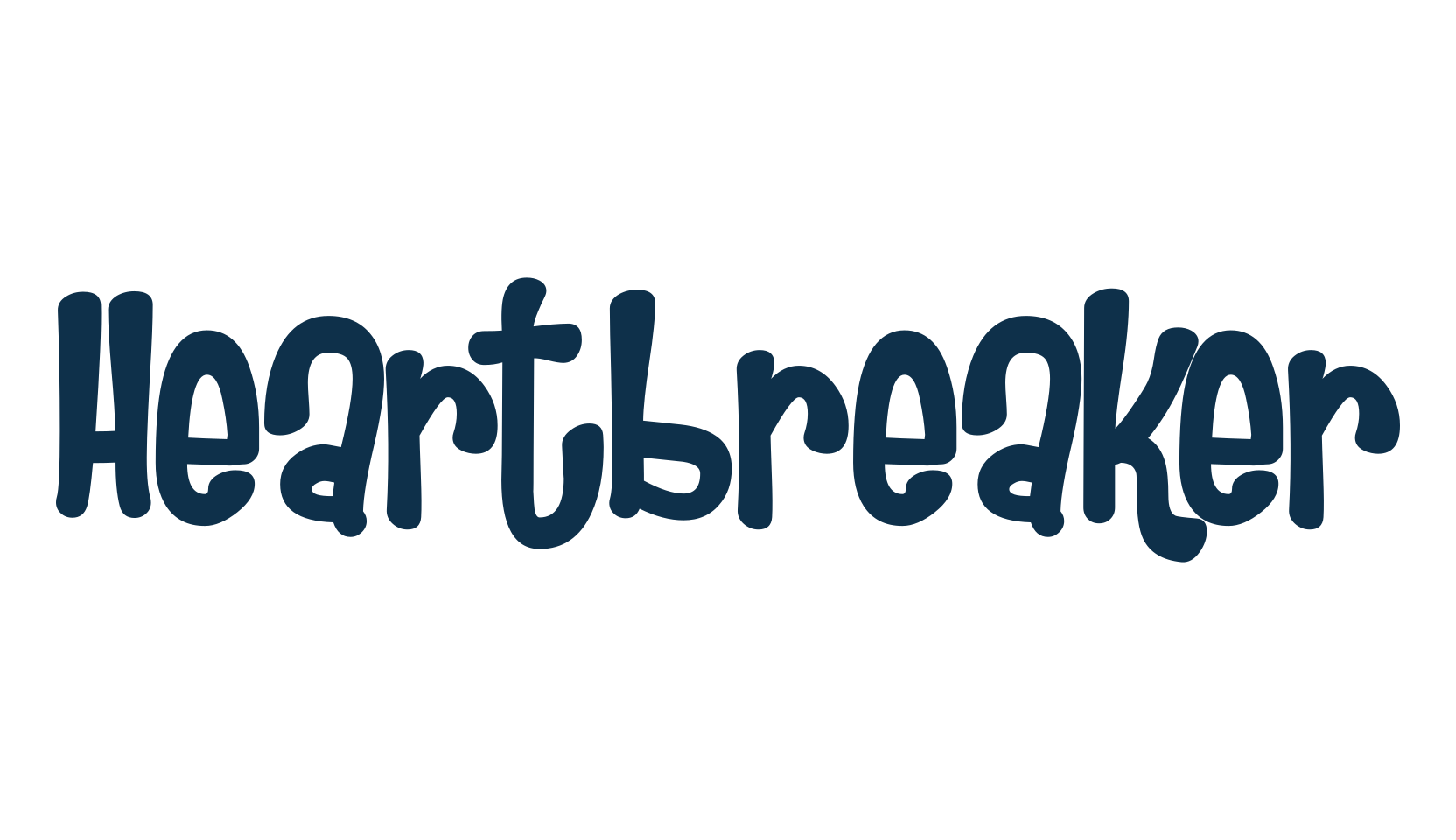 Heartbreaker (heartbreaker), fancy cartoon decorative font preview
