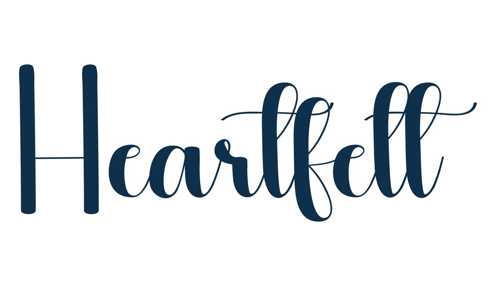 Heartfelt, script handwritten fancy decorative calligraphy font preview