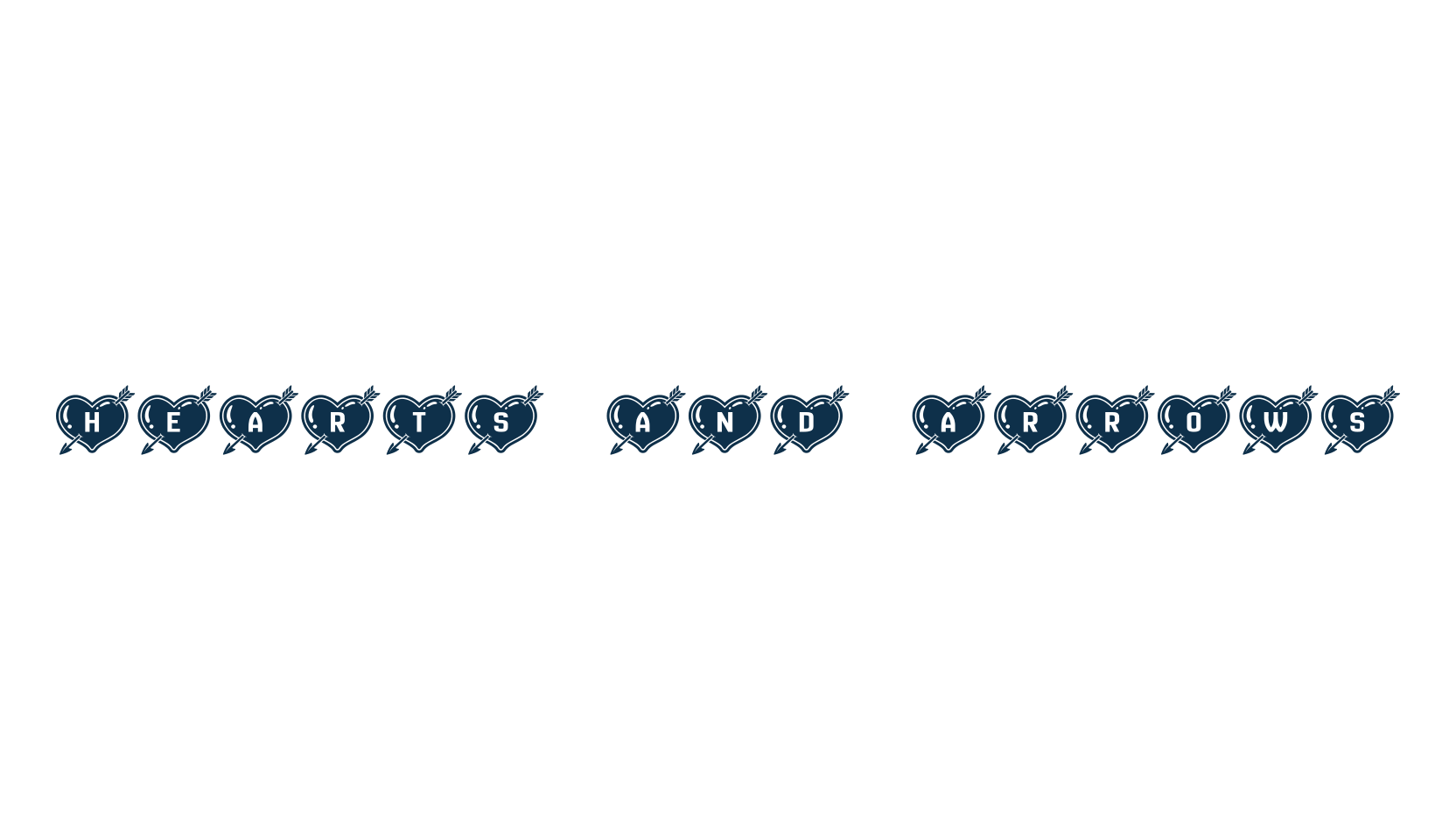 Hearts and Arrows, fancy decorative font preview