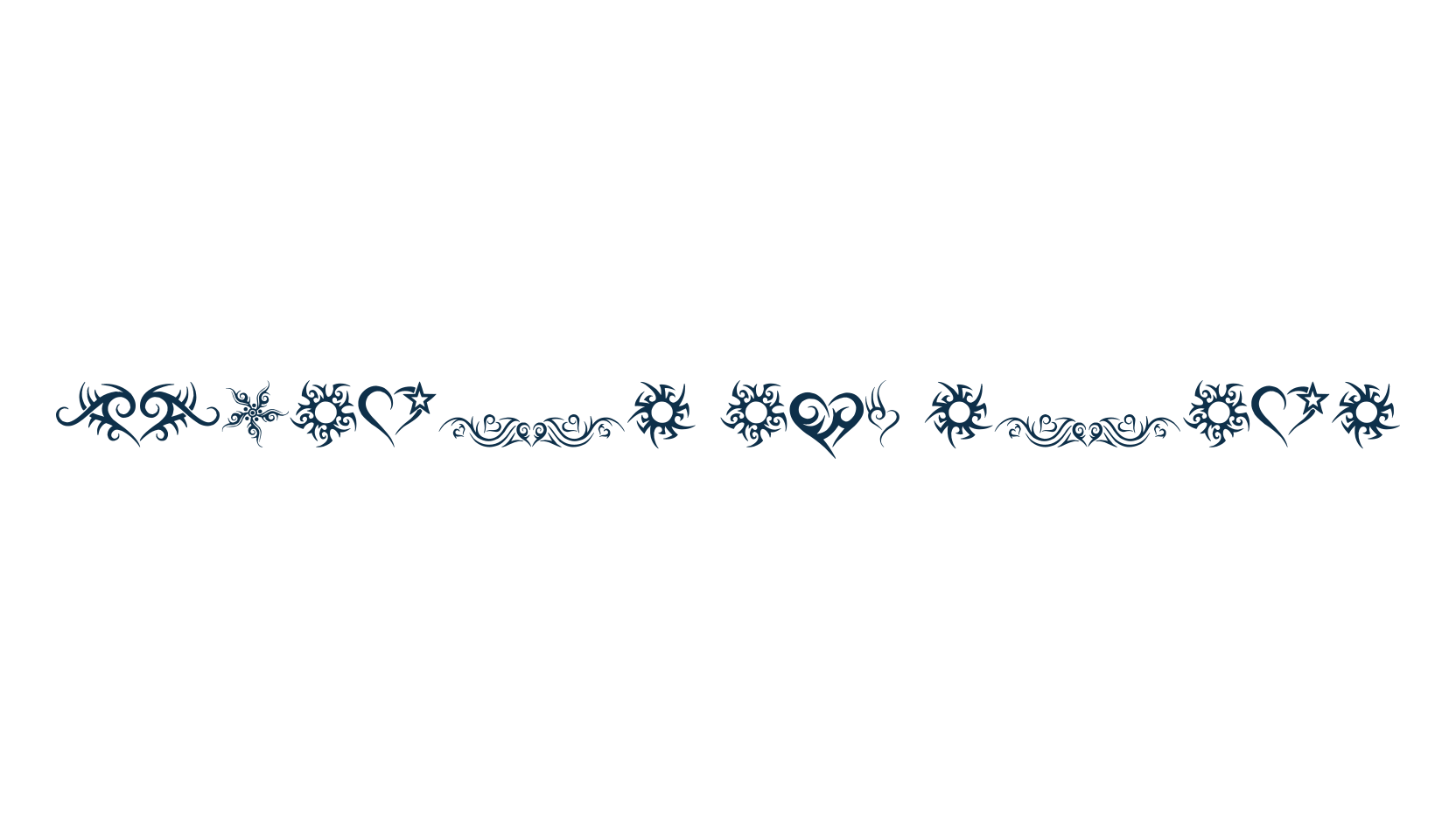 Hearts and Stars, display market font preview