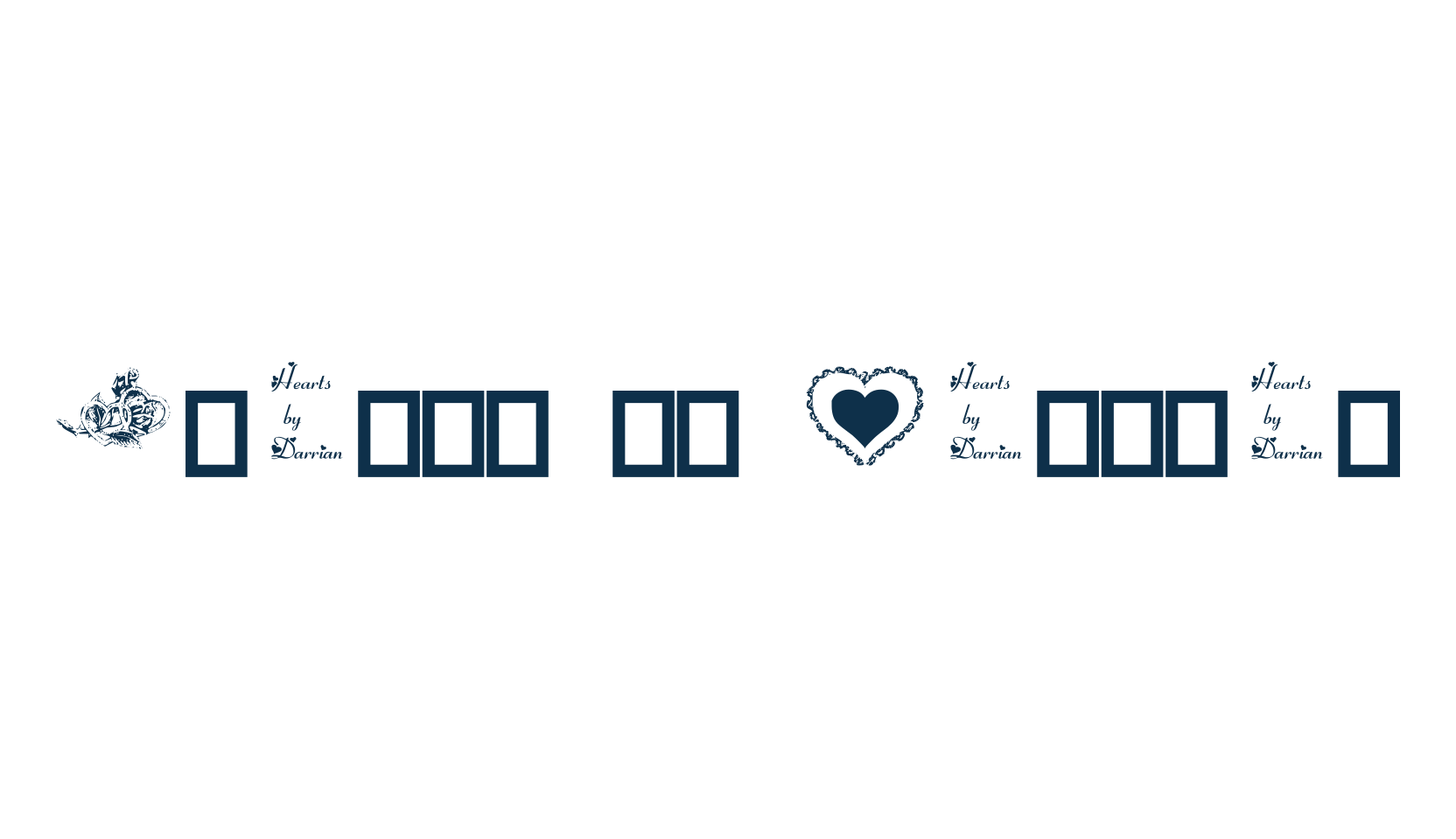 Hearts by Darrian, display market font preview