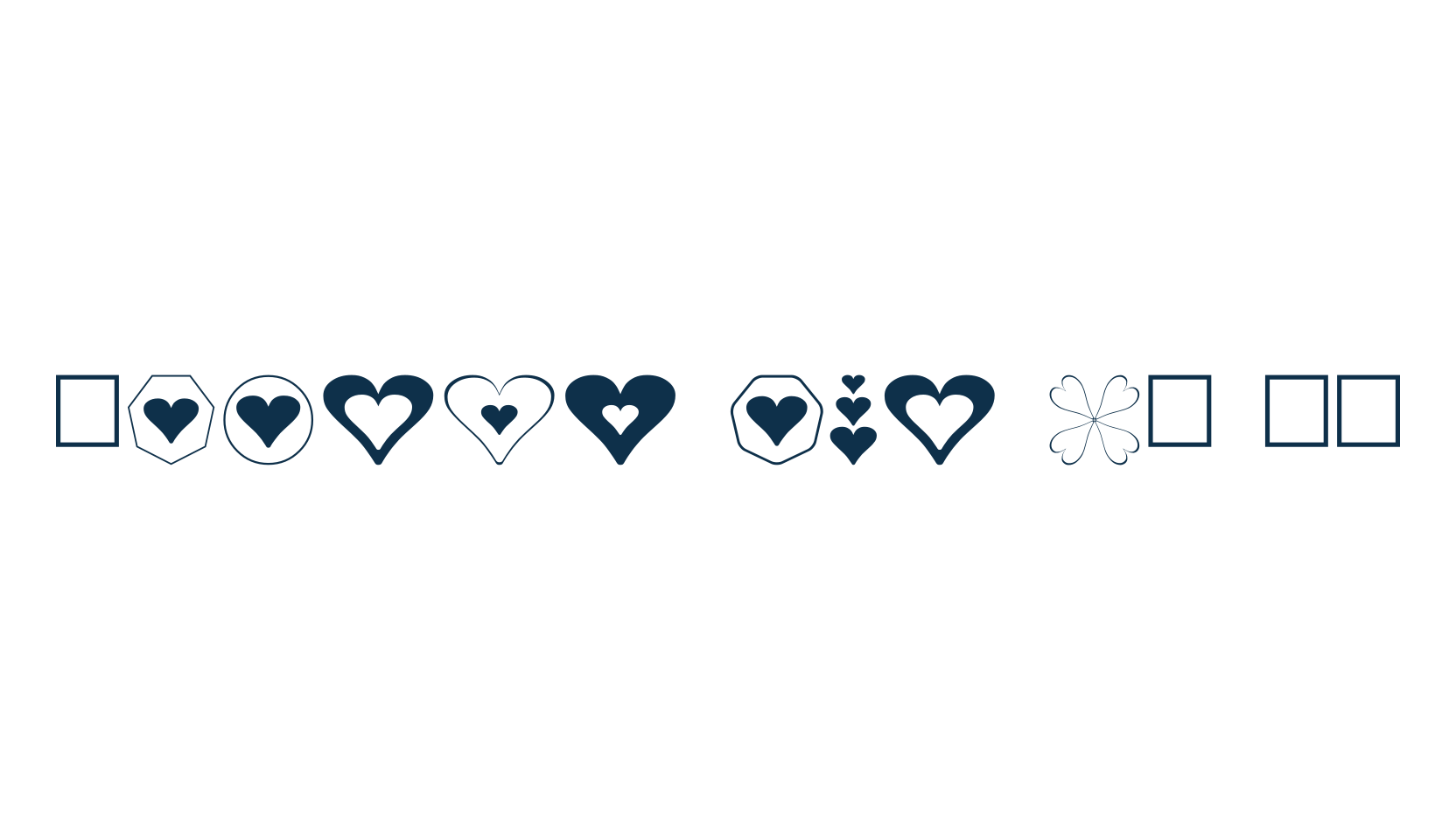 Hearts for 3D FX, fancy decorative font preview