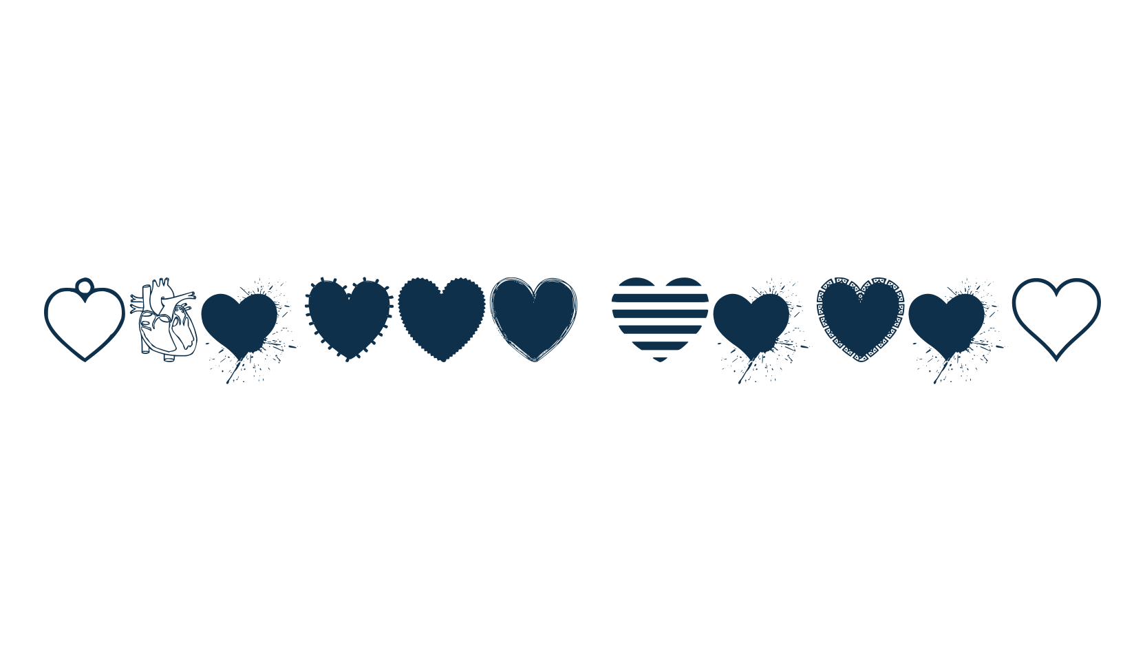 Hearts Salad, fancy decorative font preview