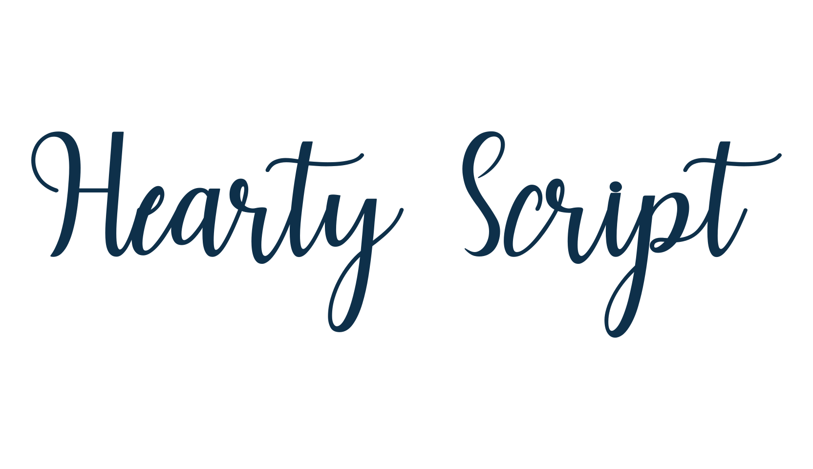 Hearty Script, calligraphy font preview