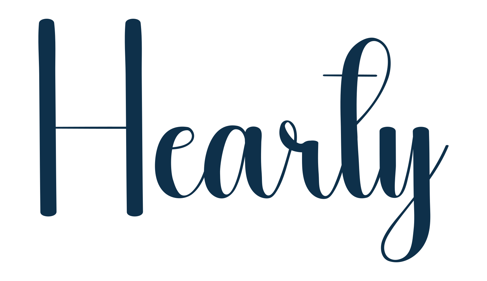 Hearty, handwriting font preview