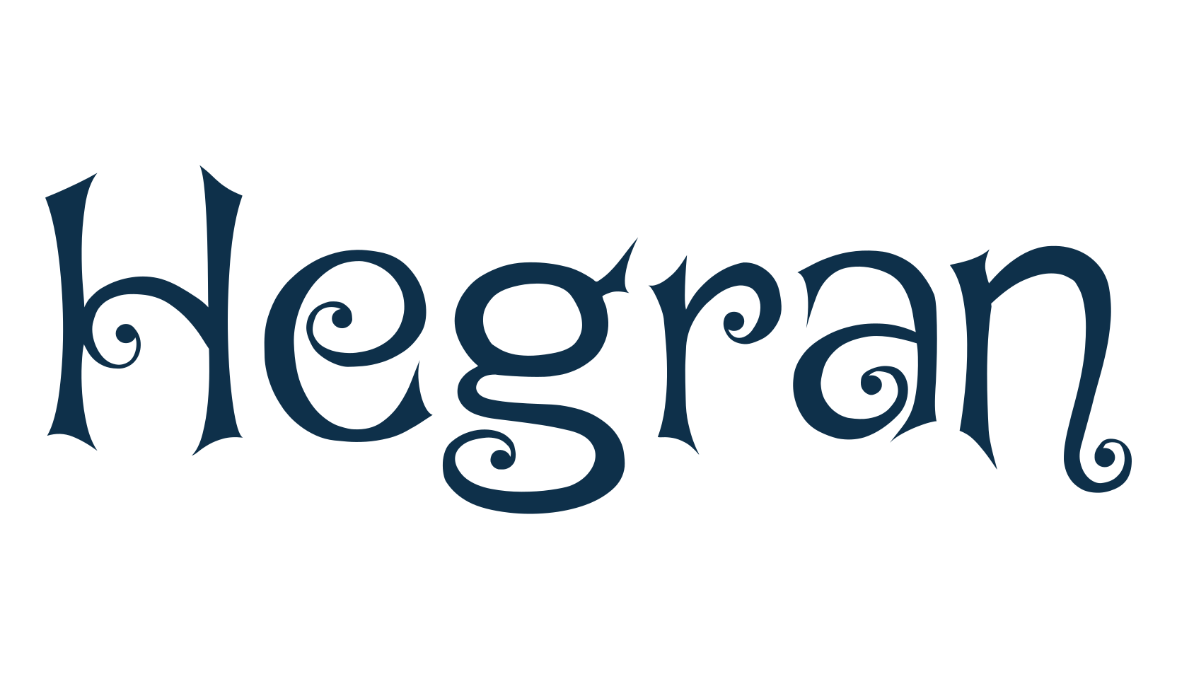 Hegran, fancy curly decorative font preview
