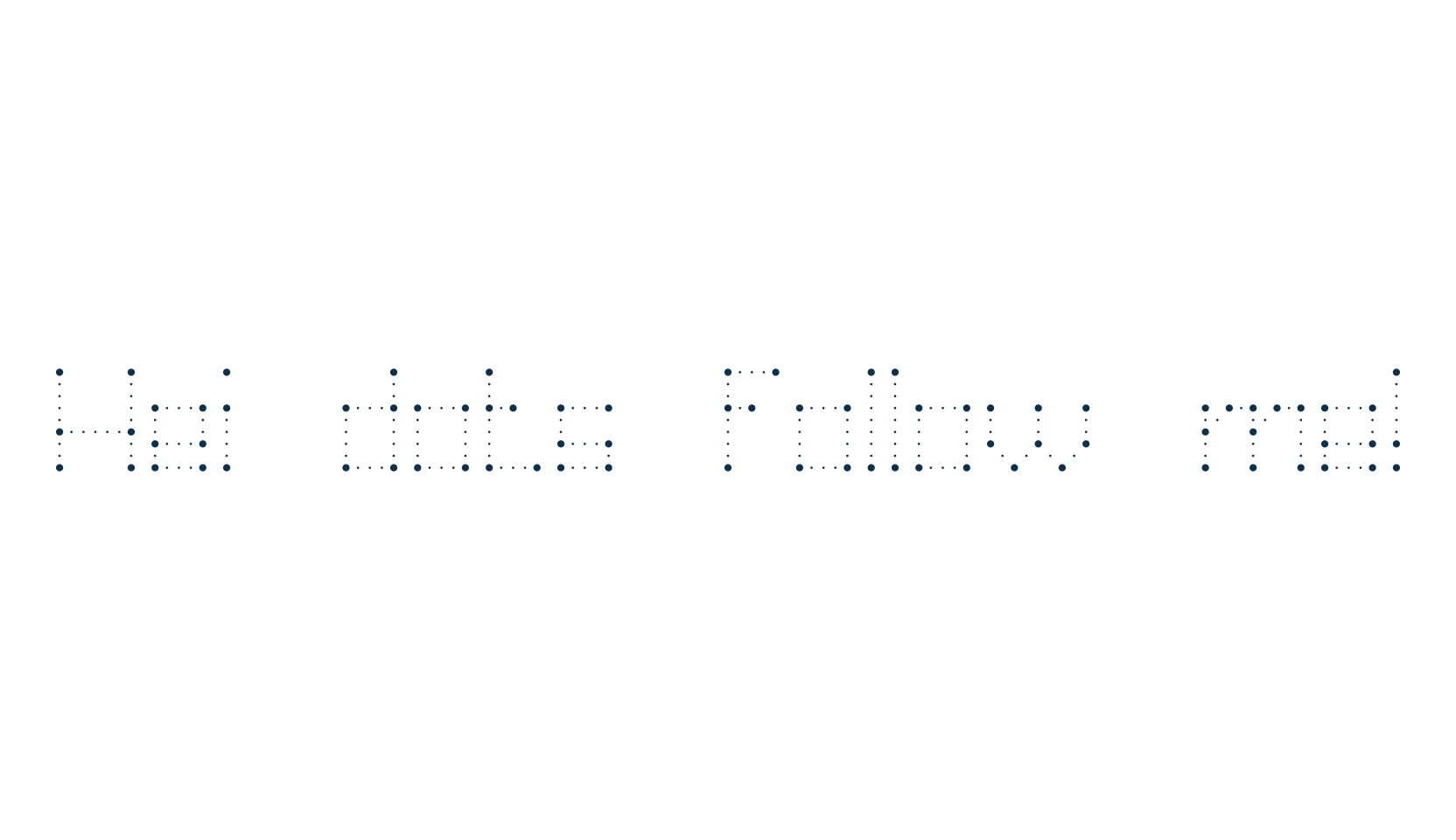 Hei dots follow me!, techno lcd sci-fi font preview
