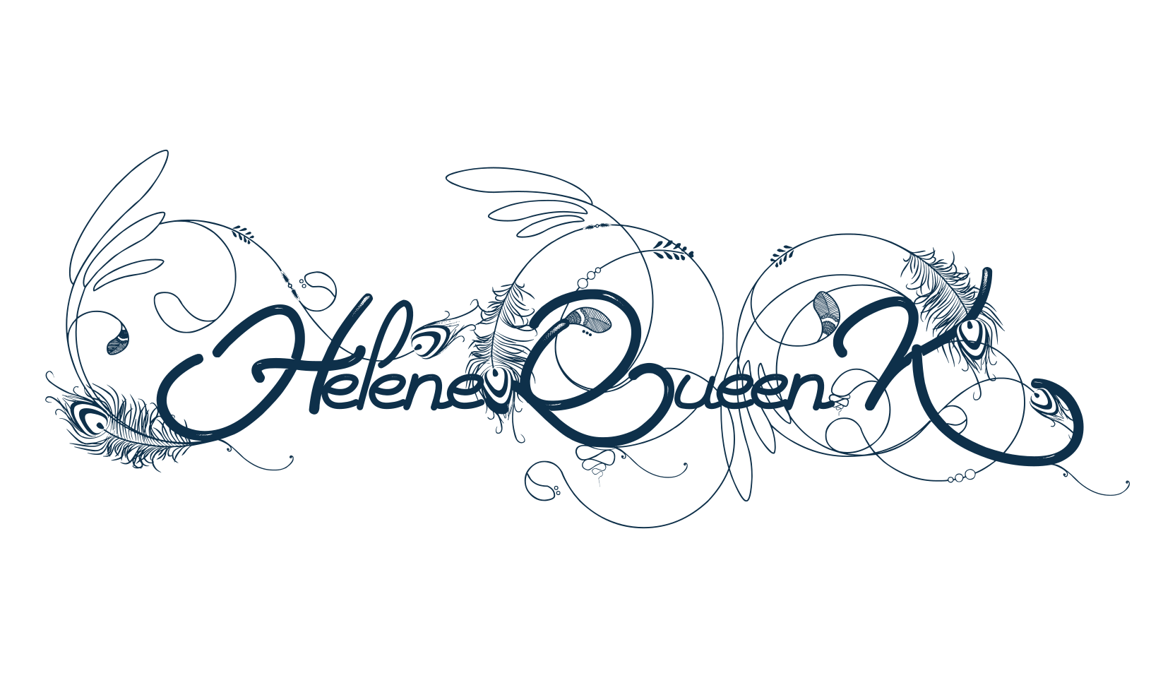 Helene Queen K, calligraphy font preview