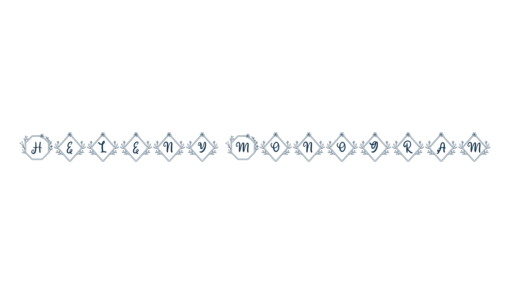 Heleny Monogram, fancy initials decorative font preview