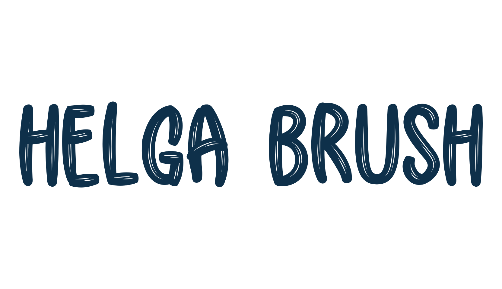 Helga Brush, brush font preview