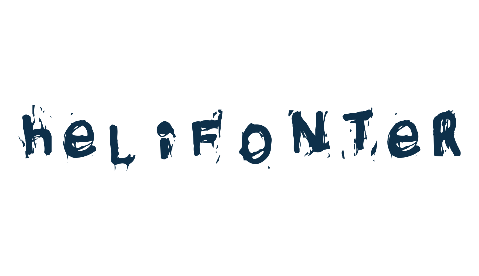 Helifonter, script trash fancy decorative calligraphy font preview