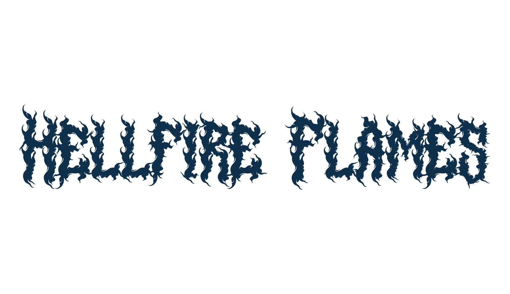 Hellfire Flames, modern font preview
