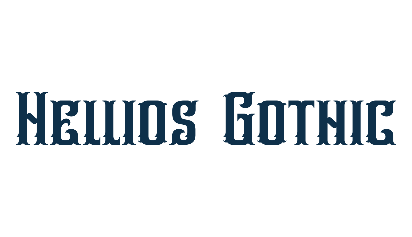 Hellios Gothic, retro font preview