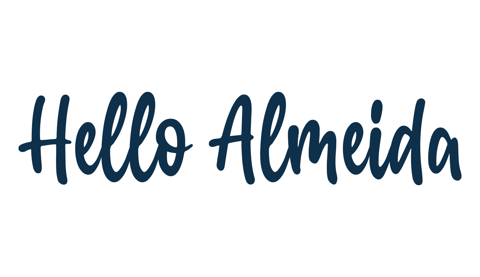 Hello Almeida, handwriting font preview