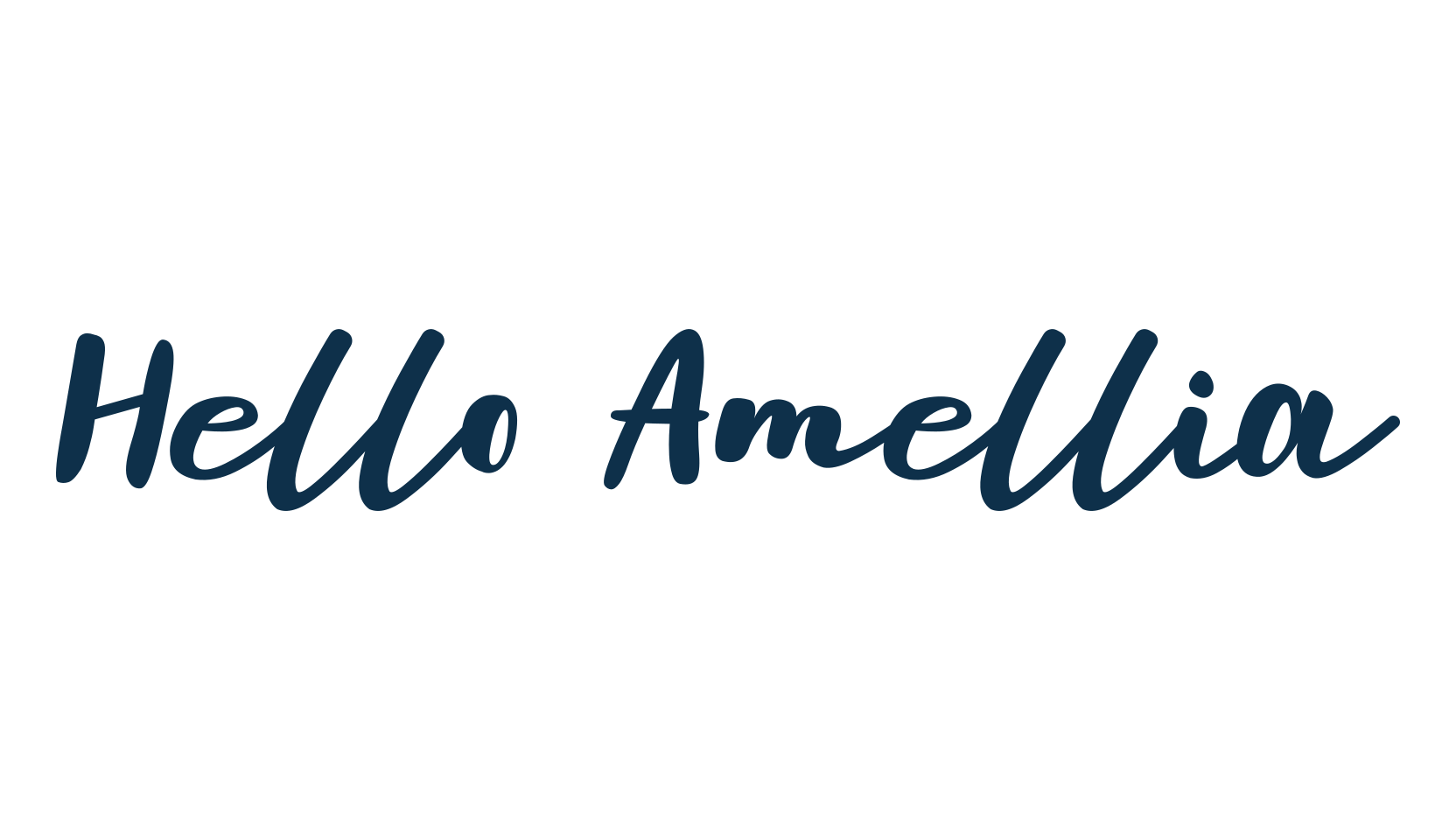 Hello Amellia, handwriting font preview