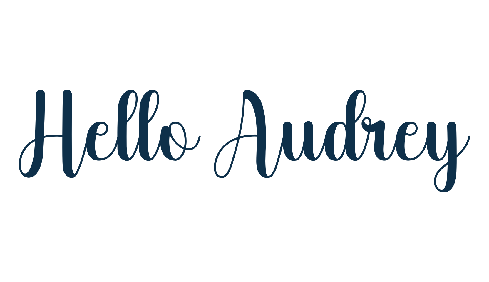 Hello Audrey, calligraphy font preview