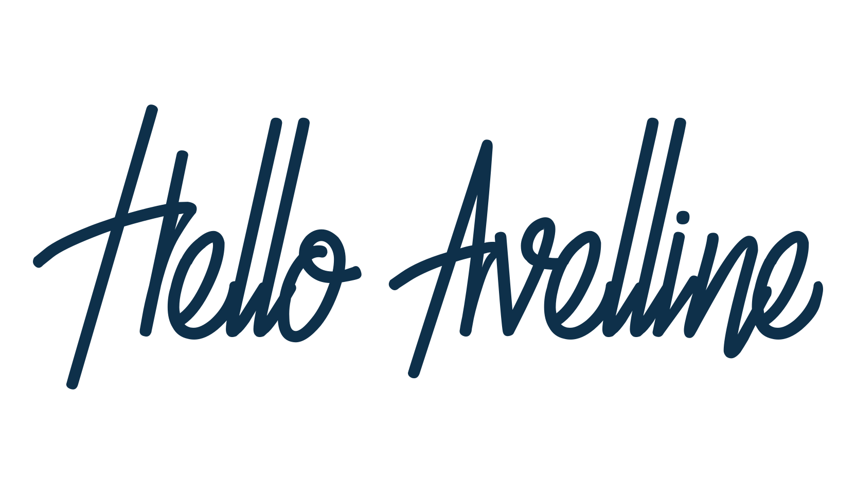 Hello Avelline, script handwritten fancy decorative calligraphy font preview