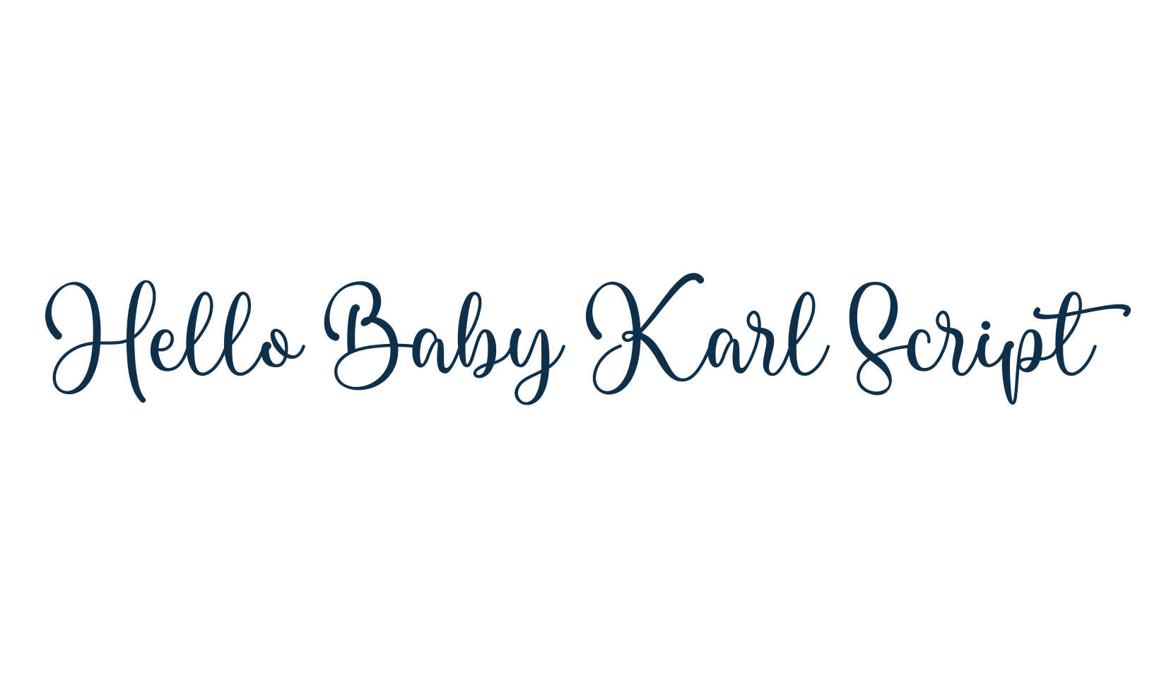 Hello Baby Karl Script, handwriting font preview