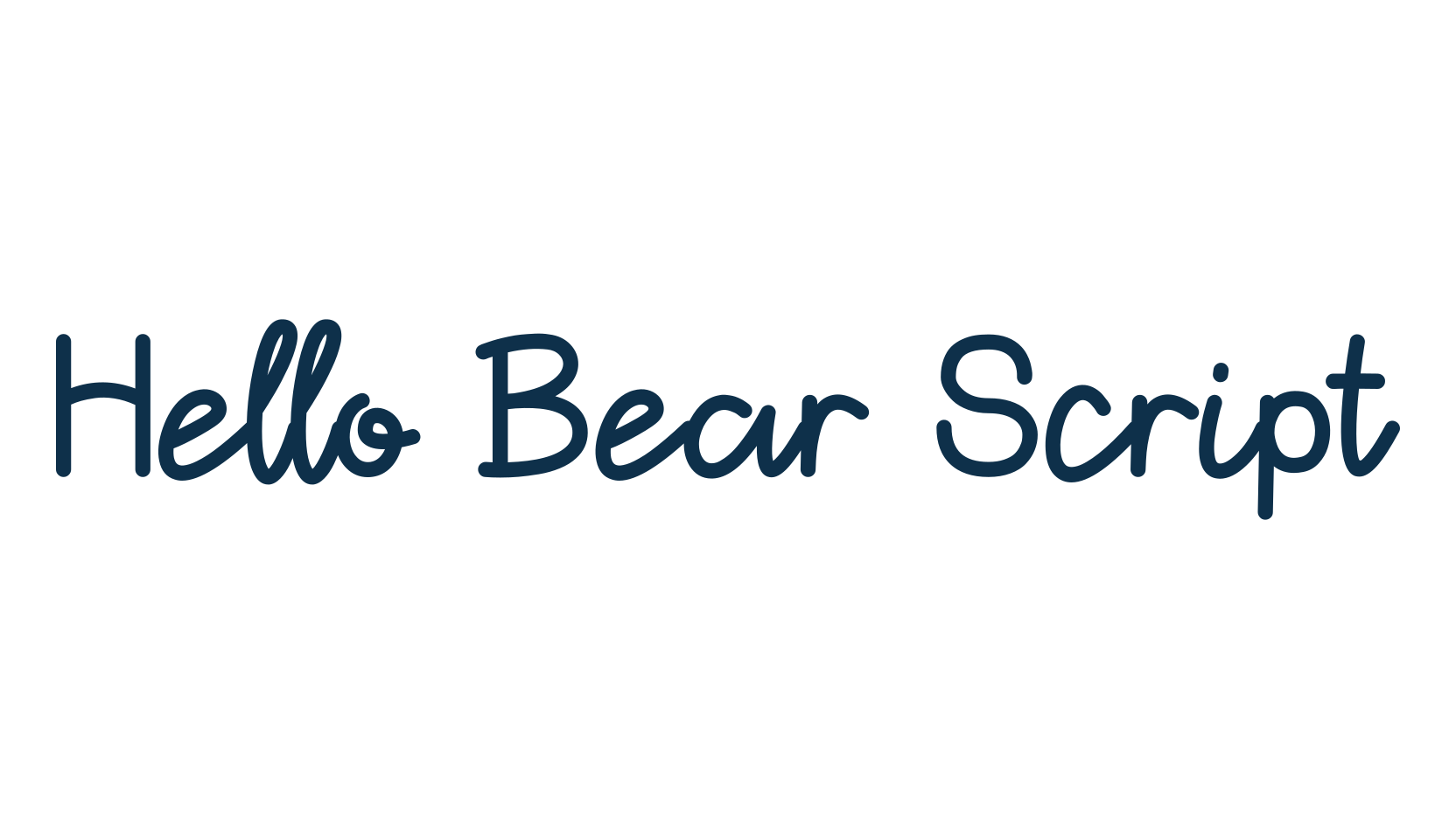 Hello Bear Script, handwriting font preview