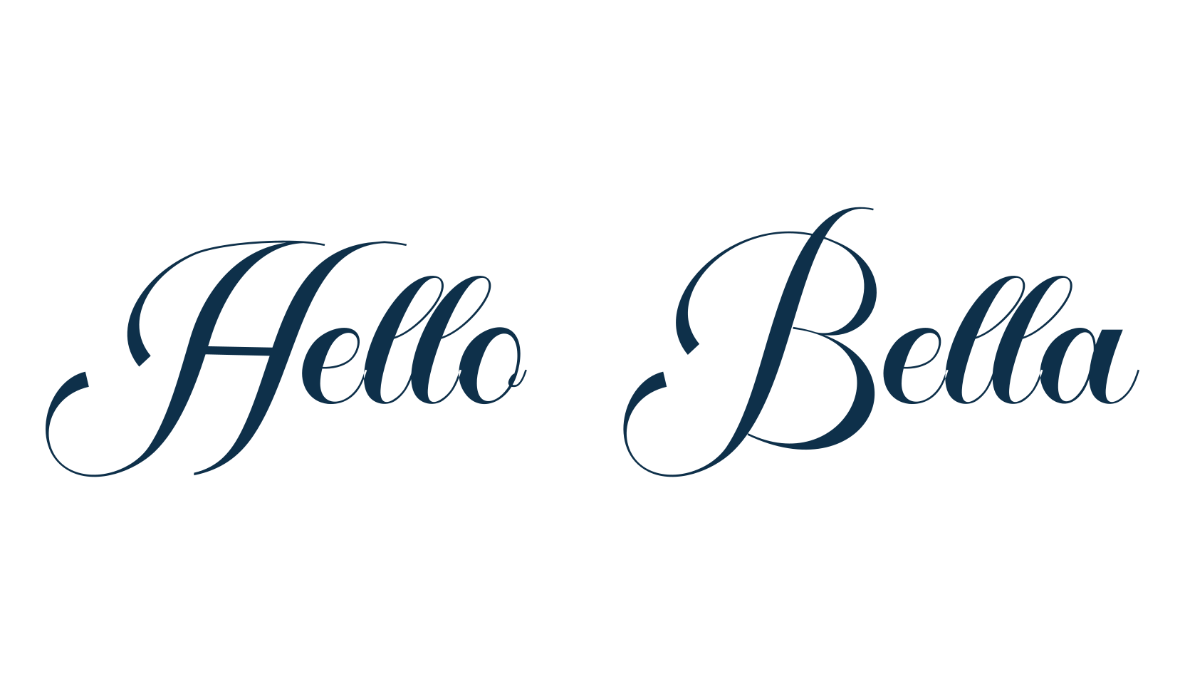 Hello Bella (hello-bella-2), script calligraphy fancy decorative font preview