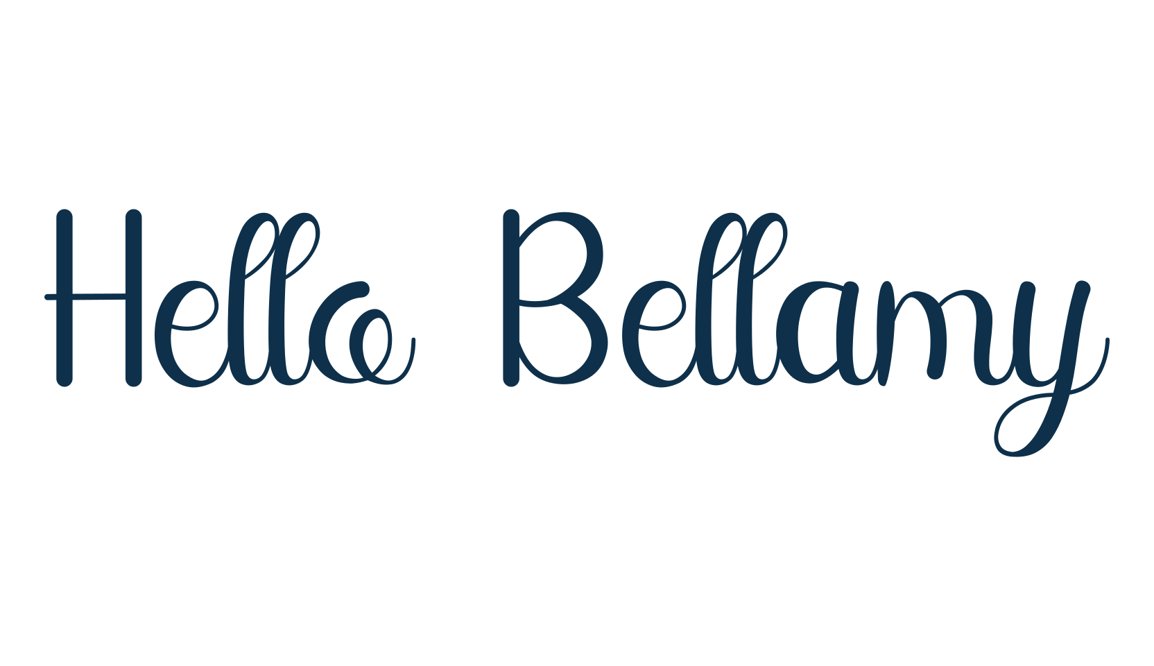 Hello Bellamy, fancy decorative font preview