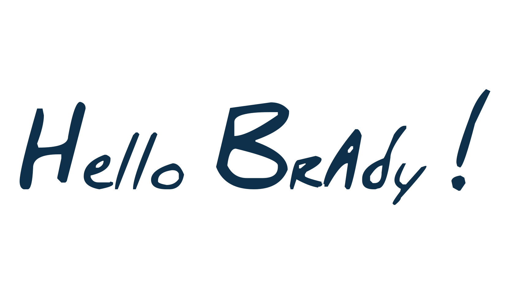 Hello Brady !, handwriting font preview