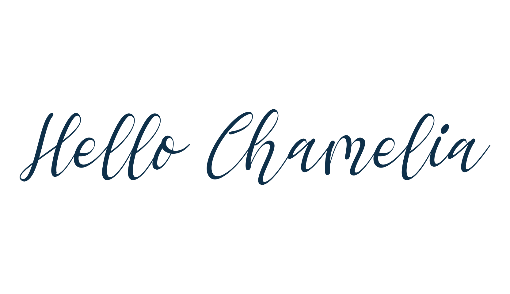 Hello Chamelia, script calligraphy fancy decorative font preview