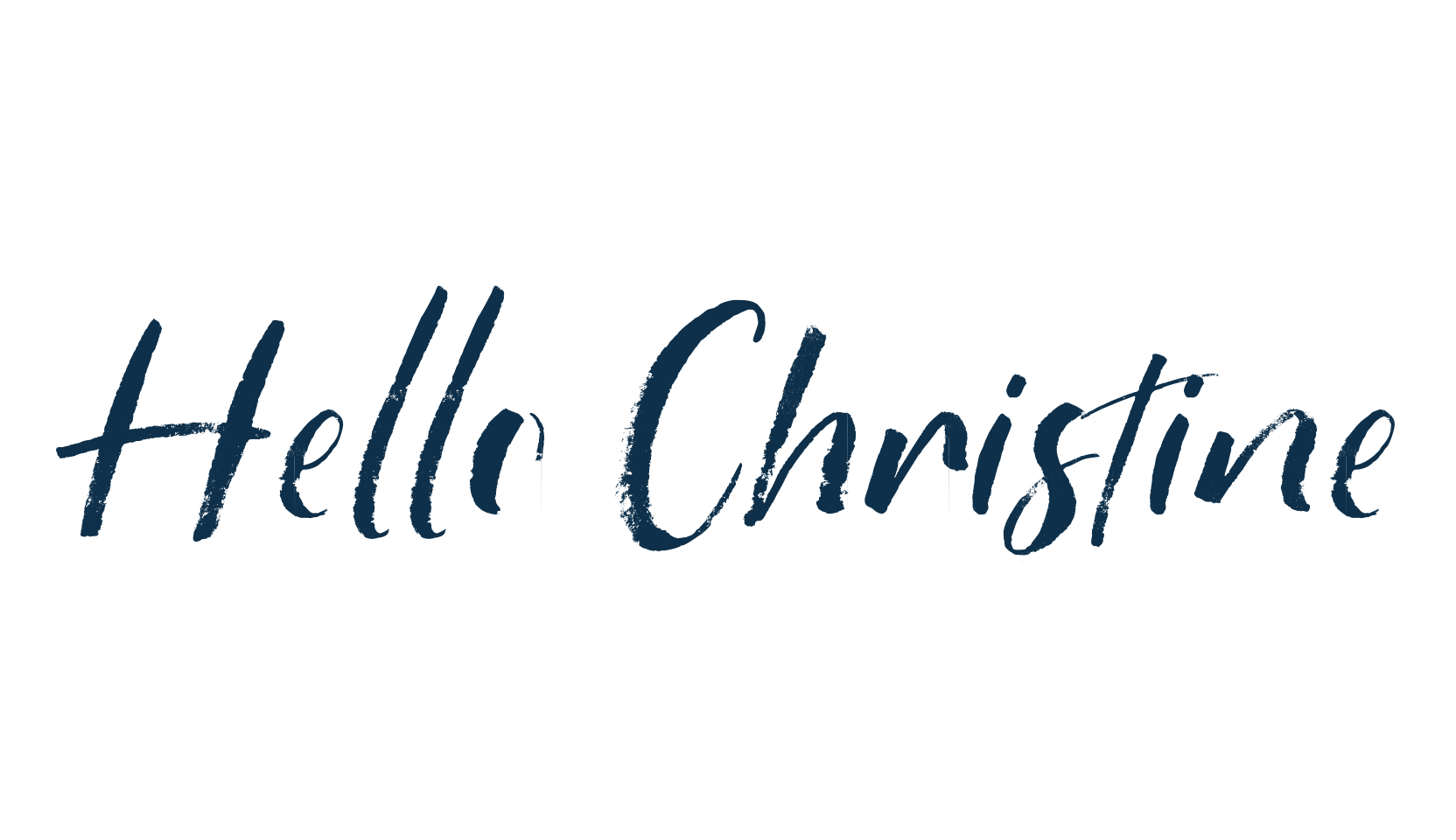 Hello Christine, script brush fancy decorative calligraphy font preview