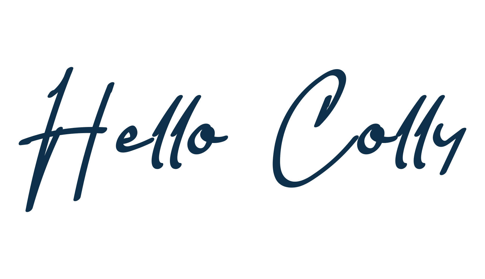 Hello Colly, script handwritten fancy decorative calligraphy font preview